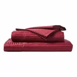 Ramesses 1000 Thread Count Stripe Pima Cotton Sheet Set Burgundy -Bed Linen store 374736 C 0601 21