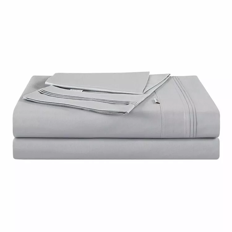 Elysian 700 Thread Count Cotton Sateen Sheet Set King Bed Glacier Grey King 5 Elysian 700 Thread Count Cotton Sateen Sheet Set King Bed Glacier Grey King - Image 3