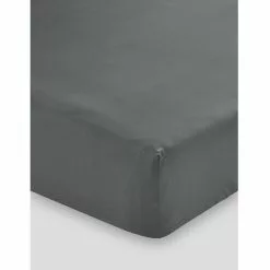 Linen House 300 Thread Count 50cm Fitted Sheet Charcoal