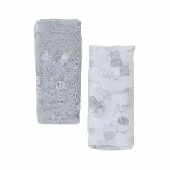 Bubba Blue 2 Pack Muslin Wraps With Milestone Cards Grey