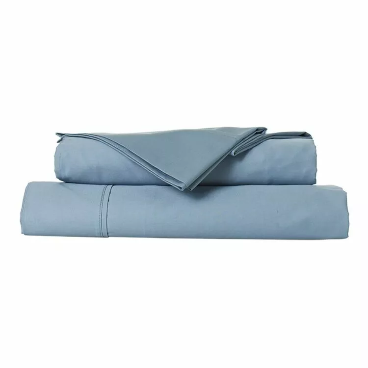 Dri Glo 400 Thread Count Cotton Sateen Sheet Set Blue Fog King Bed 4 Dri Glo 400 Thread Count Cotton Sateen Sheet Set Blue Fog King Bed - Image 2