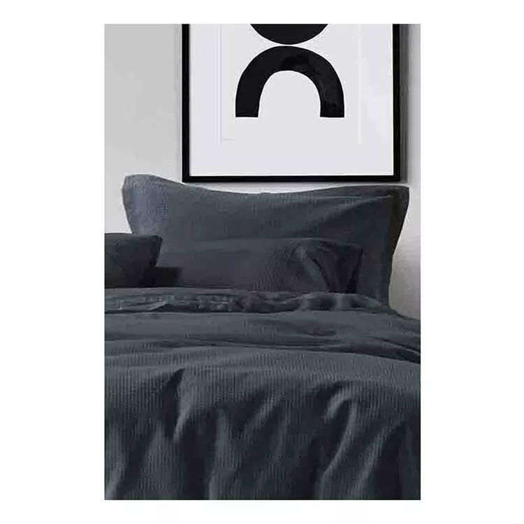 Gainsborough Capri 65x65cm Waffle European Pillowcase Charcoal 3 Gainsborough Capri 65x65cm Waffle European Pillowcase Charcoal