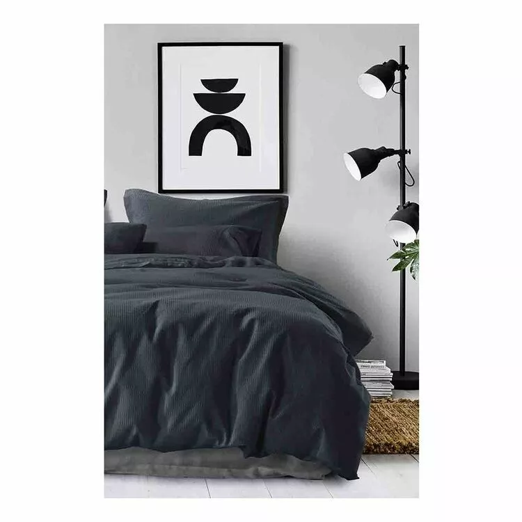 Gainsborough Capri 65x65cm Waffle European Pillowcase Charcoal 4 Gainsborough Capri 65x65cm Waffle European Pillowcase Charcoal - Image 2