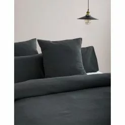 Linen House Providence Waffle 65x65cm European Pillowcase Charcoal European