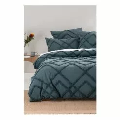 Linen House Wiluna Chenille Quilt Cover Set Slate