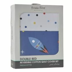 Bubba Blue Galactic Sky 225 Thread Count Cotton Quilt Cover Set Blue