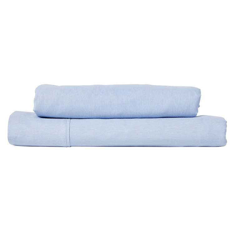 Phase 2 250 Thread Count Cotton Eucalyptus Sheet Set Queen Bed Chambray Queen 4 Phase 2 250 Thread Count Cotton Eucalyptus Sheet Set Queen Bed Chambray Queen - Image 2