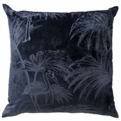 Elysian Velvet Burnout Cushion 50x50cm Charcoal 50 X 50 Cm -Bed Linen store 624684 C 0010 00
