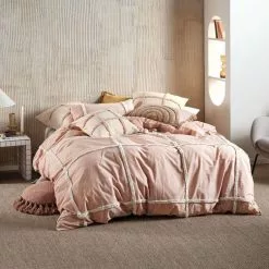 Linen House Lyndon Cotton Quilt Cover Set Brandy