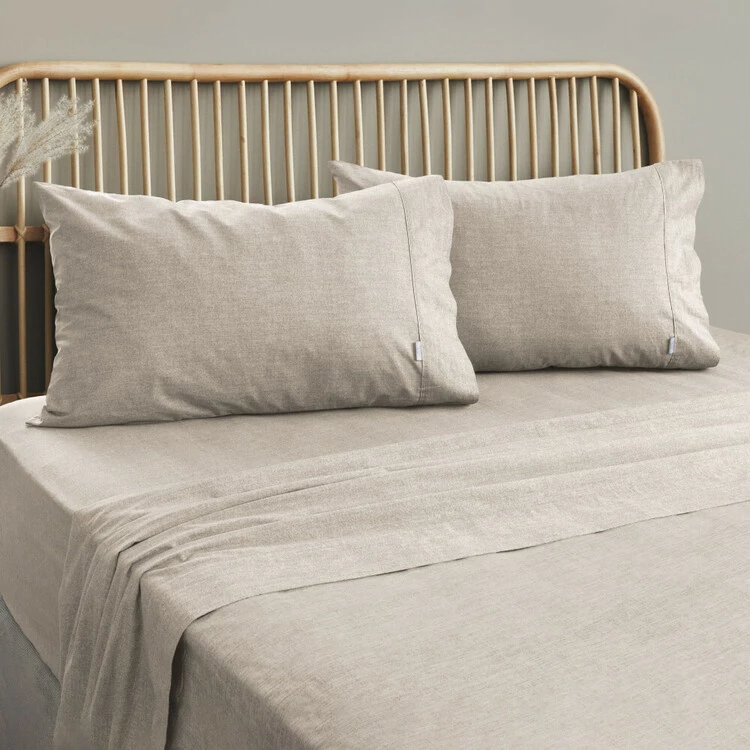 Ardor Embre Linen Look Washed Cotton Sheet Set Grey 3 Ardor Embre Linen Look Washed Cotton Sheet Set Grey