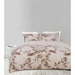 Shaynna Blaze Rambling 300 Thread Count Cotton Sateen Quilt Cover Set Dust Pink