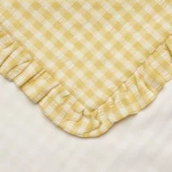 Chyka Home Laze Cotton Check European Pillowcase Pair Yellow European