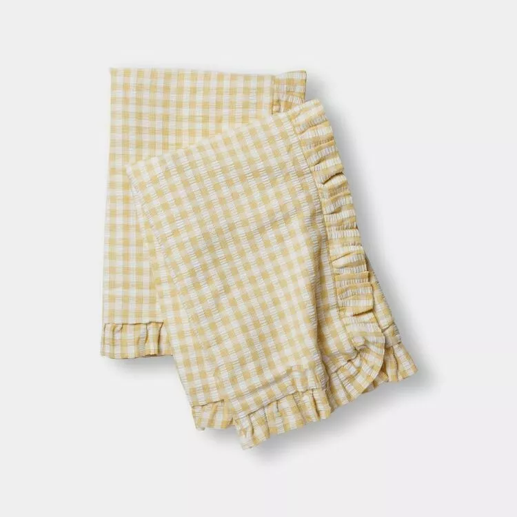 Chyka Home Laze Cotton Check European Pillowcase Pair Yellow European 5 Chyka Home Laze Cotton Check European Pillowcase Pair Yellow European - Image 3