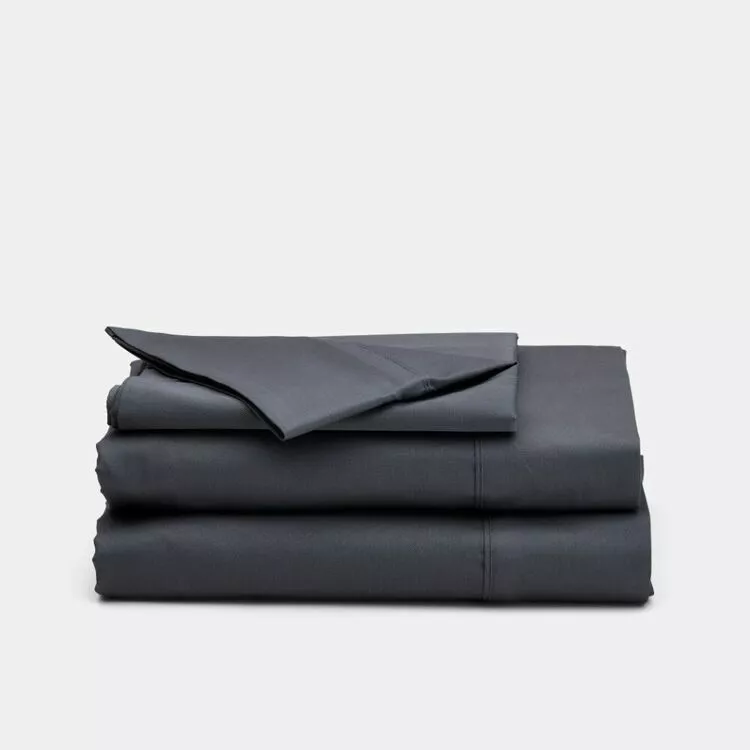 Shaynna Blaze 375 Thread Count Cotton Sateen Sheet Set Charcoal 4 Shaynna Blaze 375 Thread Count Cotton Sateen Sheet Set Charcoal - Image 2