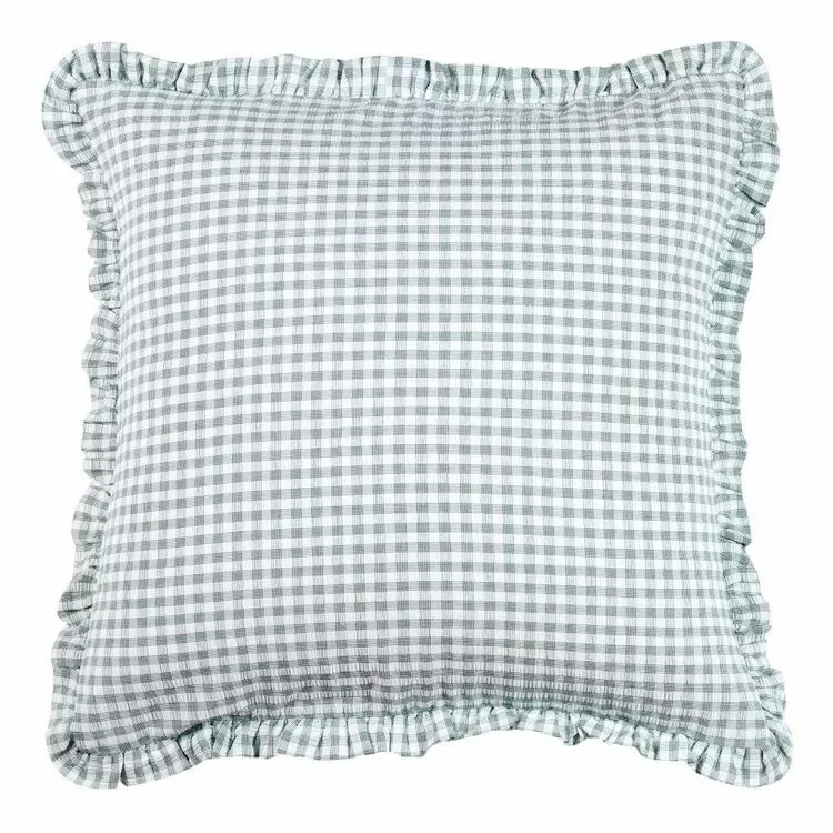 Chyka Home Laze Cotton Check European Pillowcase Pair Green European 3 Chyka Home Laze Cotton Check European Pillowcase Pair Green European