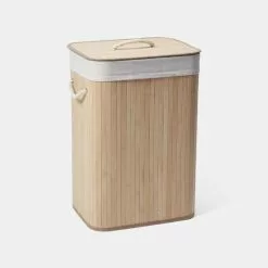 Soren Bamboo Laundry Hamper Natural