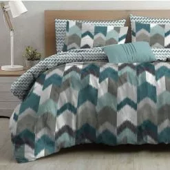 Polo Chevron Cotton Percale Quilt Cover Set Queen Bed Multicoloured Queen