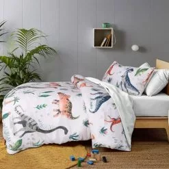 Happy Kids Dino Land Glow In The Dark Quilt Cover Set Multicoloured