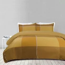 Shaynna Blaze Chester 300 Thread Count Cotton Sateen Quilt Cover Set Mustard