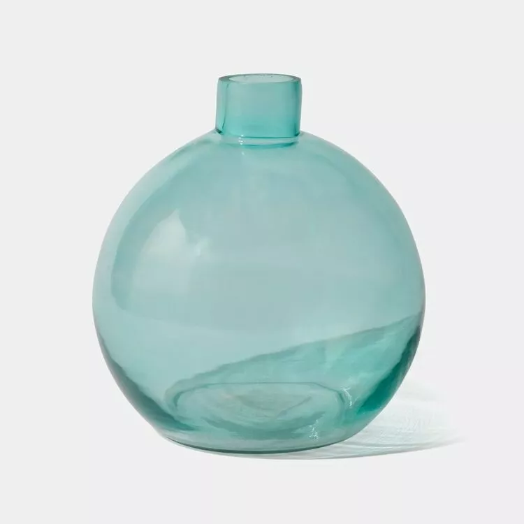 Soren Sparkle Teal Ball Vase 4 Soren Sparkle Teal Ball Vase - Image 2