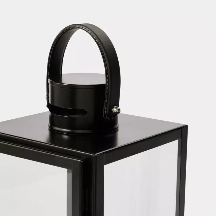Soren Lantern With Faux Leather Handle 3 Soren Lantern With Faux Leather Handle
