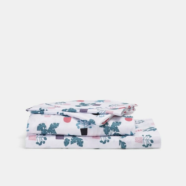 Happy Kids Plant Print Microfibre Sheet Set Multicoloured 4 Happy Kids Plant Print Microfibre Sheet Set Multicoloured - Image 2