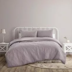 Ardor Charlotte Embossed Quilt Cover Set Mauve