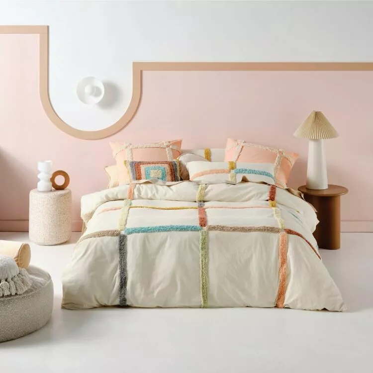 Linen House Arezzo Chenille Quilt Cover Set Multicoloured 3 Linen House Arezzo Chenille Quilt Cover Set Multicoloured