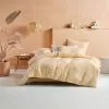 Linen House Providence Cotton Waffle Cover Set Peach 1 Linen House Providence Cotton Waffle Cover Set Peach -Bed Linen store BP643597001 peach