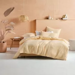 Linen House Providence Cotton Waffle Cover Set Peach