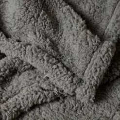 Soren Teddy Fleece Extra Large Throw Charcoal 160 X 210 Cm