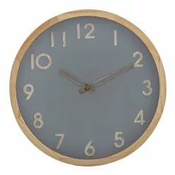 Amalfi Riley Wall Clock Natural/Grey 32.5x32.5cm