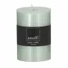 Amalfi Ribbed Unscented Pillar Candle Green