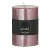 Amalfi Ribbed Unscented Pillar Candle Pink -Bed Linen store SP 625790