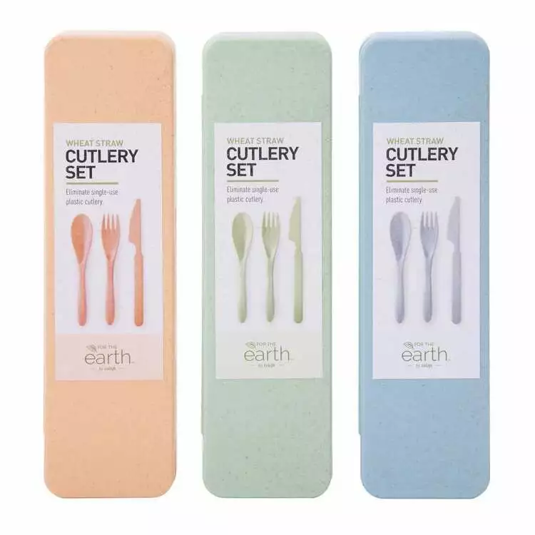 IS Gifts Wheat Straw Cutlery Set 3 Assorted Colours Set Of 1 6 IS Gifts Wheat Straw Cutlery Set 3 Assorted Colours Set Of 1 - Image 4