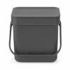 Brabantia Waste Bin Sort & Go 3L Grey -Bed Linen store SP 636957