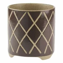 Linen House 16cm Planter Pot Estrada Coffee