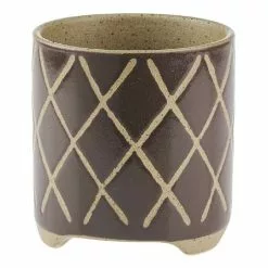 Linen House 12cm Planter Pot Estrada Coffee