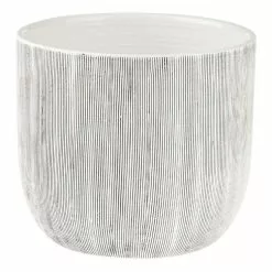 Linen House 19cm Planter Pot Taupin White